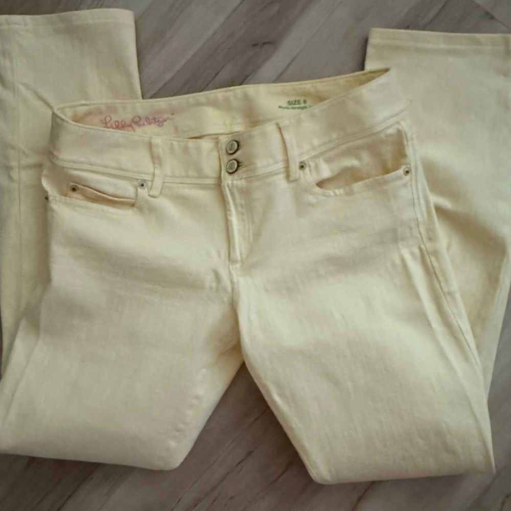 Lilly Pulitzer Cream Denim Jeans